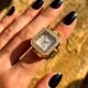 Handcrafted 18K Gold Plated Studded Watch Ring